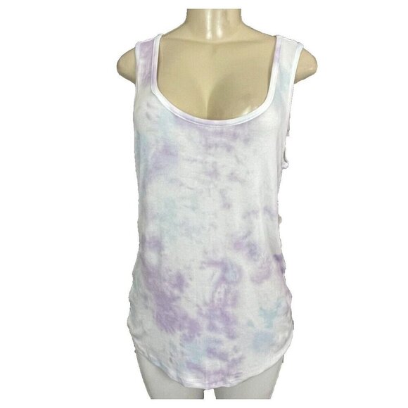 Terra & Sky 0X Lilac Tie-Dye Ribbed Scoop Neckline Tank Top - Picture 2 of 5